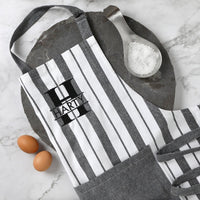 Personalised French Stripe Cotton Apron Black - Fauve + Co