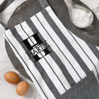 Personalised French Stripe Cotton Apron Black - Fauve + Co