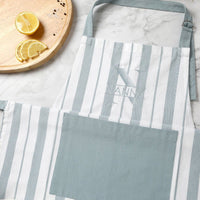 Personalised French Stripe Cotton Apron Blue - Fauve + Co