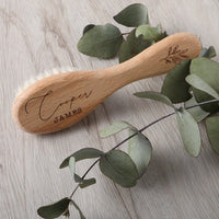 Personalised Goat Hair Baby Brush - Foliage - Fauve + Co