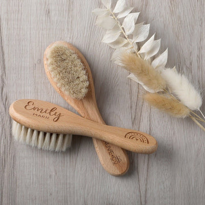 Personalised Goat Hair Baby Brush - Rainbow - Fauve + Co