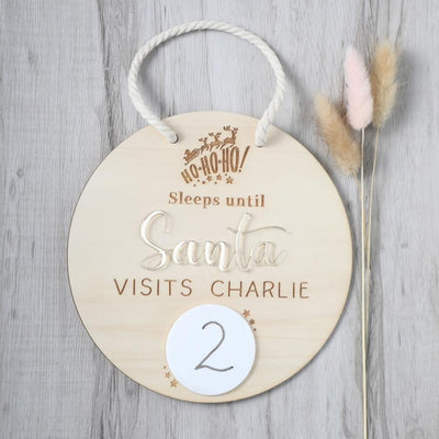 Personalised Ho Ho Ho Sleeps until Santa Wall Hanger - Fauve + Co