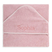 Personalised Hooded Baby Towel Dusky Rose - Fauve + Co