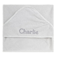 Personalised Hooded Baby Towel Grey - Fauve + Co