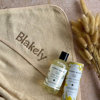 Personalised Hooded Baby Towel Oatmeal - Fauve + Co