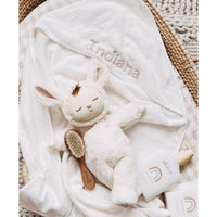 Personalised Hooded Baby Towel White - Fauve + Co