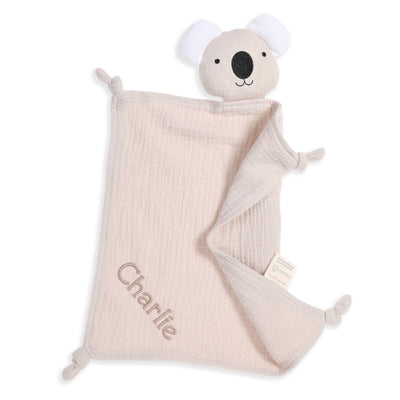 Personalised Koala Muslin Comforter Taupe - Fauve + Co