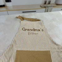 Personalised Maison Cotton Apron Taupe - Fauve + Co