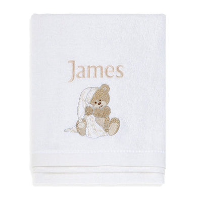 Personalised Notting Hill Bear Baby Towel - Fauve + Co