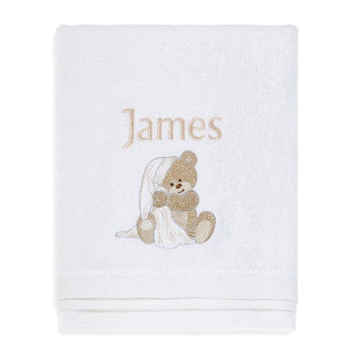 Personalised Notting Hill Bear Baby Towel - Fauve + Co