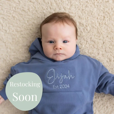 Personalised Organic Hoodie Indigo - Fauve + Co