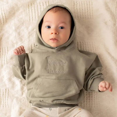 Personalised Organic Hoodie Moss (PRE-ORDER ETA 4/4) - Fauve + Co
