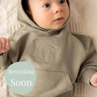 Personalised Organic Hoodie Moss (PRE-ORDER ETA 4/4) - Fauve + Co