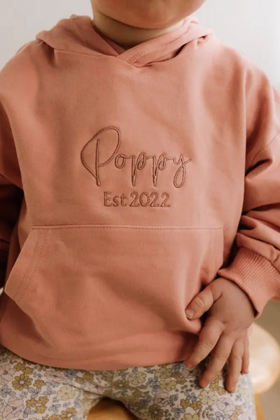 Personalised Organic Hoodie Salmon - Fauve + Co