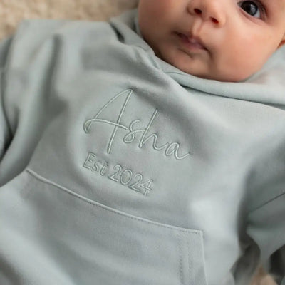 Personalised Organic Hoodie Seafoam - Fauve + Co