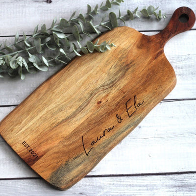 Personalised Paddle Cheese Board - Script - Fauve + Co
