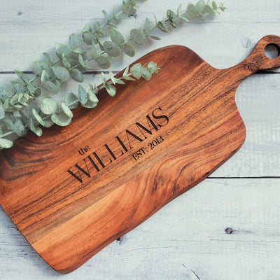 Personalised Paddle Cheese Board - Serif - Fauve + Co