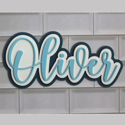 Personalised Script Wall Plaque - Triple Layer - Fauve + Co