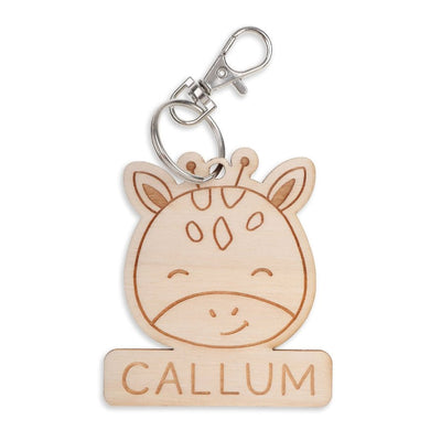 Personalised Wooden Bag Tag - Giraffe - Fauve + Co