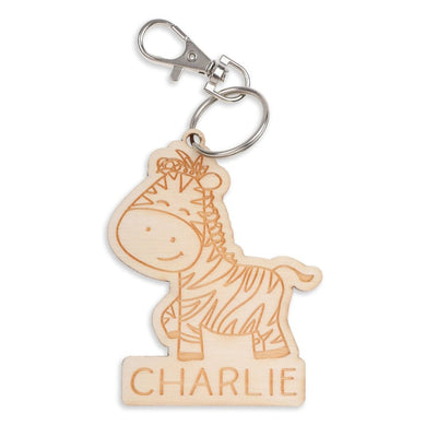 Personalised Wooden Bag Tag - Zebra - Fauve + Co