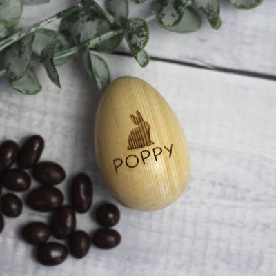 Personalised Wooden Egg Shaker - Bunny - Fauve + Co