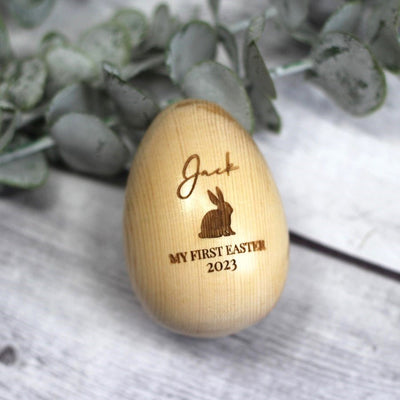 Personalised Wooden Egg Shaker - My First Easter - Fauve + Co