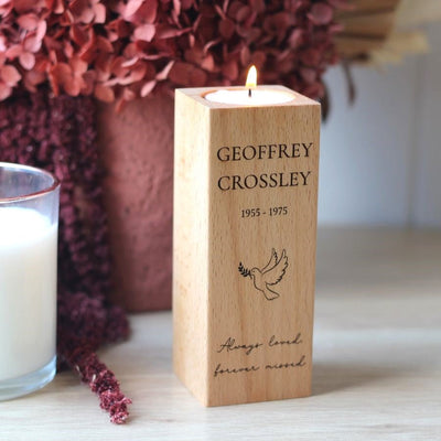 Personalised Wooden Memorial Tea Light - Forever Missed - Fauve + Co