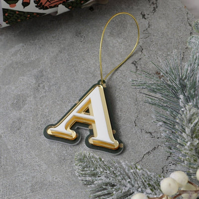 Polka Dot Letter Christmas Ornament - Fauve + Co