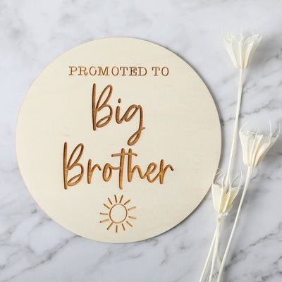 "Promoted to Big Brother" Pregnancy Announcement Disc - Sunshine - Fauve + Co