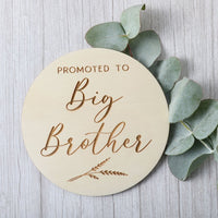 "Promoted to Big Brother" Pregnancy Announcement Disc - Wheat - Fauve + Co