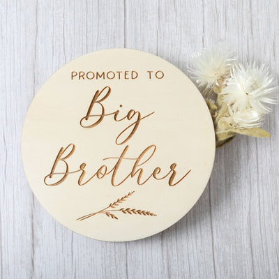 "Promoted to Big Brother" Pregnancy Announcement Disc - Wheat - Fauve + Co