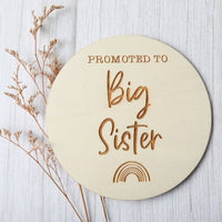 "Promoted to Big Sister" Pregnancy Announcement Disc - Rainbow - Fauve + Co