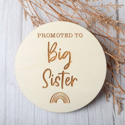"Promoted to Big Sister" Pregnancy Announcement Disc - Rainbow - Fauve + Co