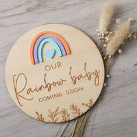 Rainbow Baby Pregnancy Announcement Disc - Pastel - Fauve + Co