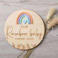 Rainbow Baby Pregnancy Announcement Disc - Pastel - Fauve + Co