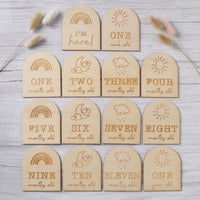 Rainbows & Sunshine Arch Wooden Milestone Plaque Set - Fauve + Co