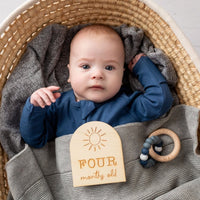 Rainbows & Sunshine Arch Wooden Milestone Plaque Set - Fauve + Co