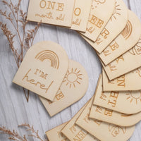 Rainbows & Sunshine Arch Wooden Milestone Plaque Set - Fauve + Co