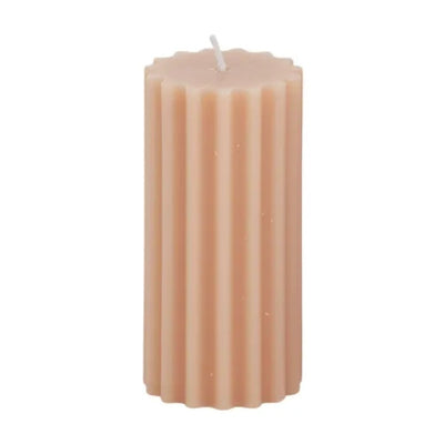 Ribbed Pillar Candle Nude - Fauve + Co