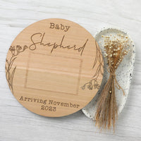 Scan Pregnancy Annoucement Plaque - Flowers - Fauve + Co