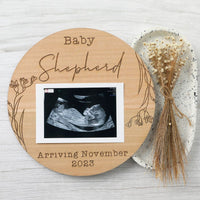 Scan Pregnancy Annoucement Plaque - Flowers - Fauve + Co