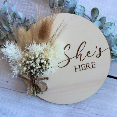 She's Here White Everlasting Plaque - Fauve + Co