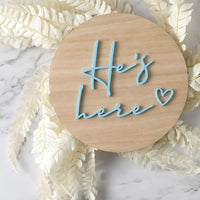 She's Here/He's Here Birth Announcement Disc - Colour - Fauve + Co