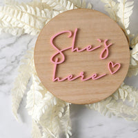 She's Here/He's Here Birth Announcement Disc - Colour - Fauve + Co