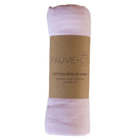 Soft Peach Bamboo & Cotton Muslin Wrap - Fauve + Co
