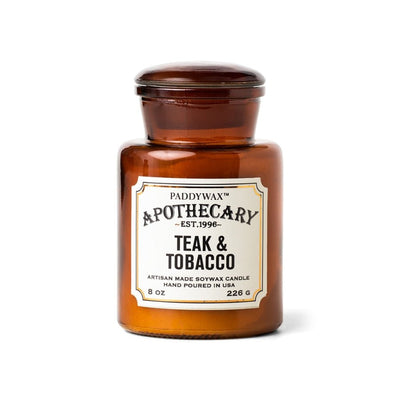 Teak & Tobacco Apothecary Glass Candle by Paddywax - Fauve + Co