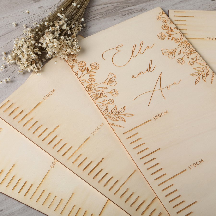 Timber Ruler Height Chart - Floral