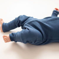 Wanderer Organic Full Length Onesie Oxford Blue - Fauve + Co