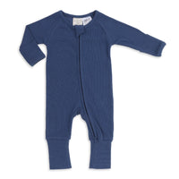 Wanderer Organic Full Length Onesie Oxford Blue - Fauve + Co