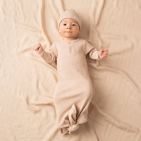 Wanderer Organic Knotted Gown Latte - Fauve + Co